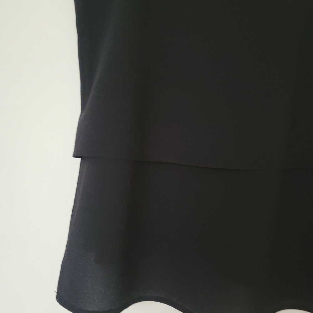 Paper Crane Sz M Black Tank Top Blouse Women's Layered Spaghetti Straps - Picture 7 of 7